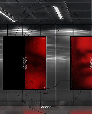 Red and black Chivaneve spatial campaign installation